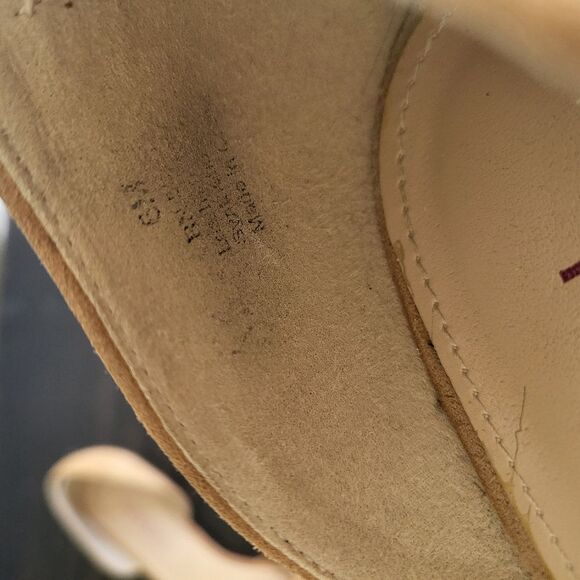 Tesori Tan Suede Leather Pointy Toe Cut Out Comfort Flats Narrow Size 6M - Picture 9 of 9